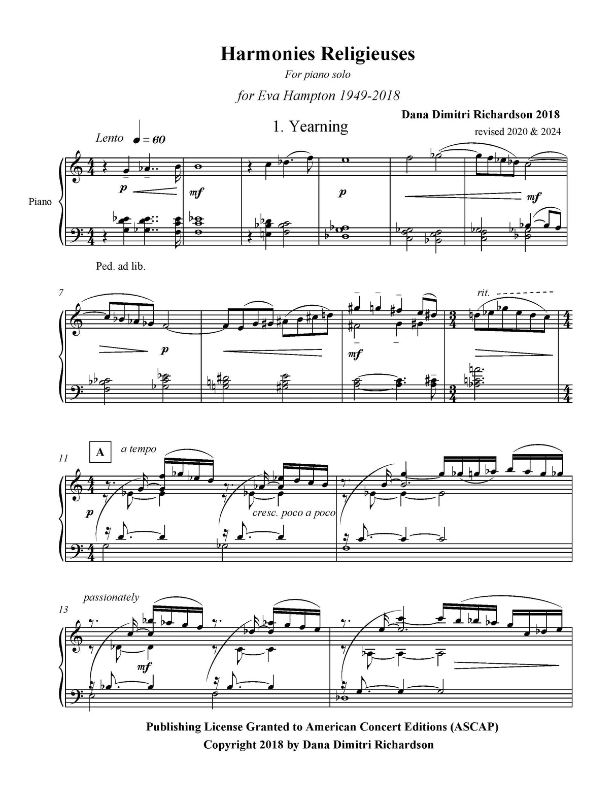 Richardson: Harmonies Religieuses