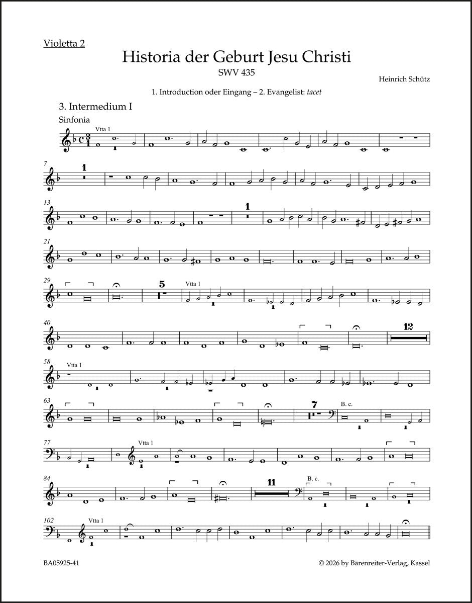 Schütz: Historia der Geburt Jesu Christi, SWV 435