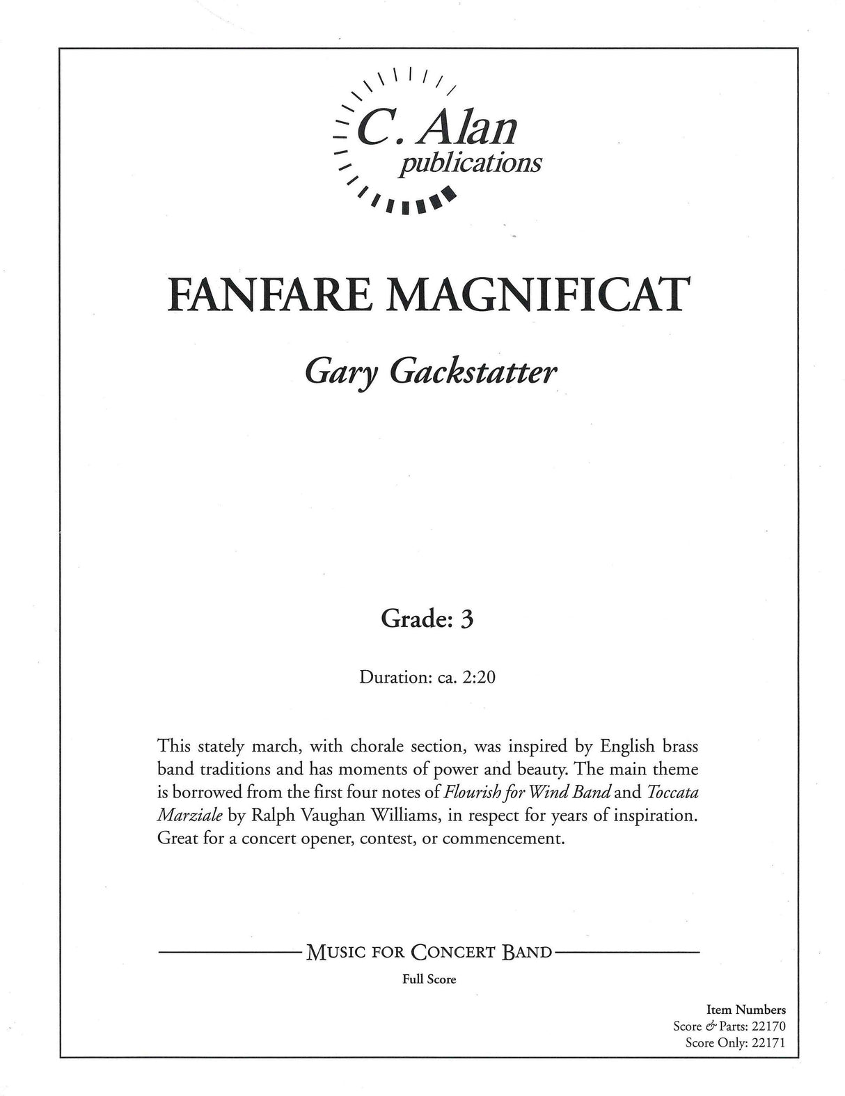 Gackstatter: Fanfare Magnificat