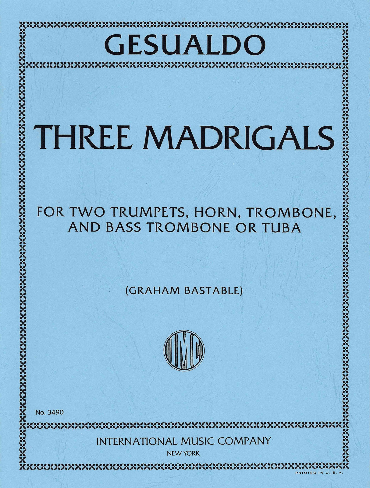 Gesualdo: 3 Madrigals (arr. for brass quintet)