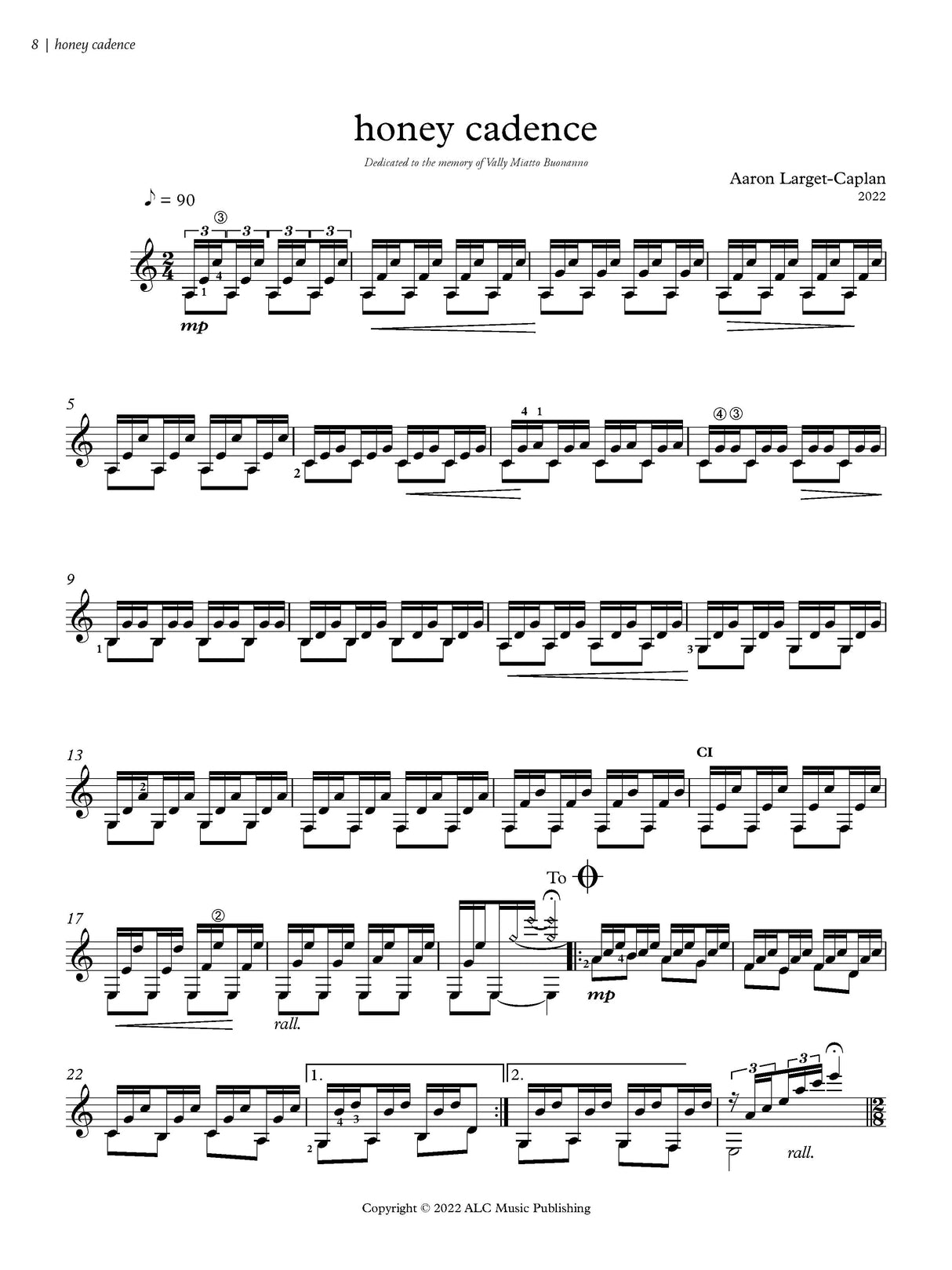 Larget-Caplan: honey cadence