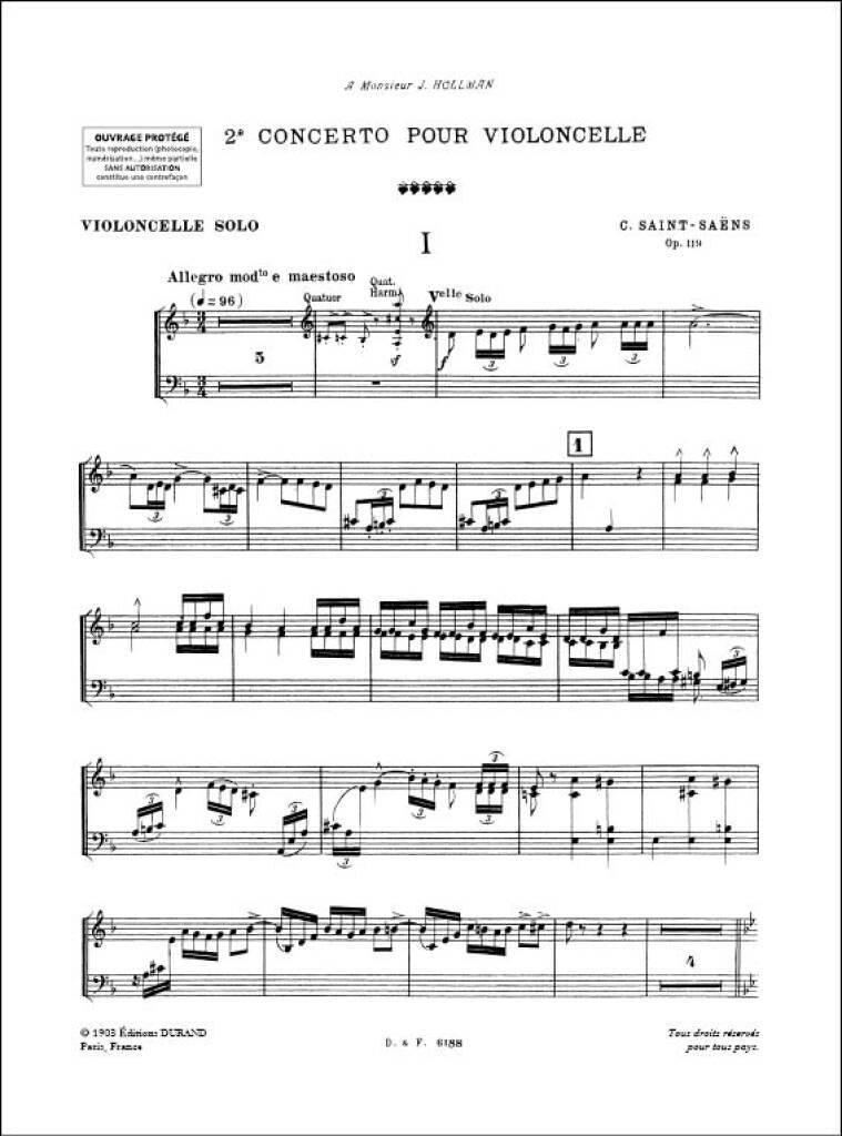 Saint-Saëns: Cello Concerto No. 2, Op. 119