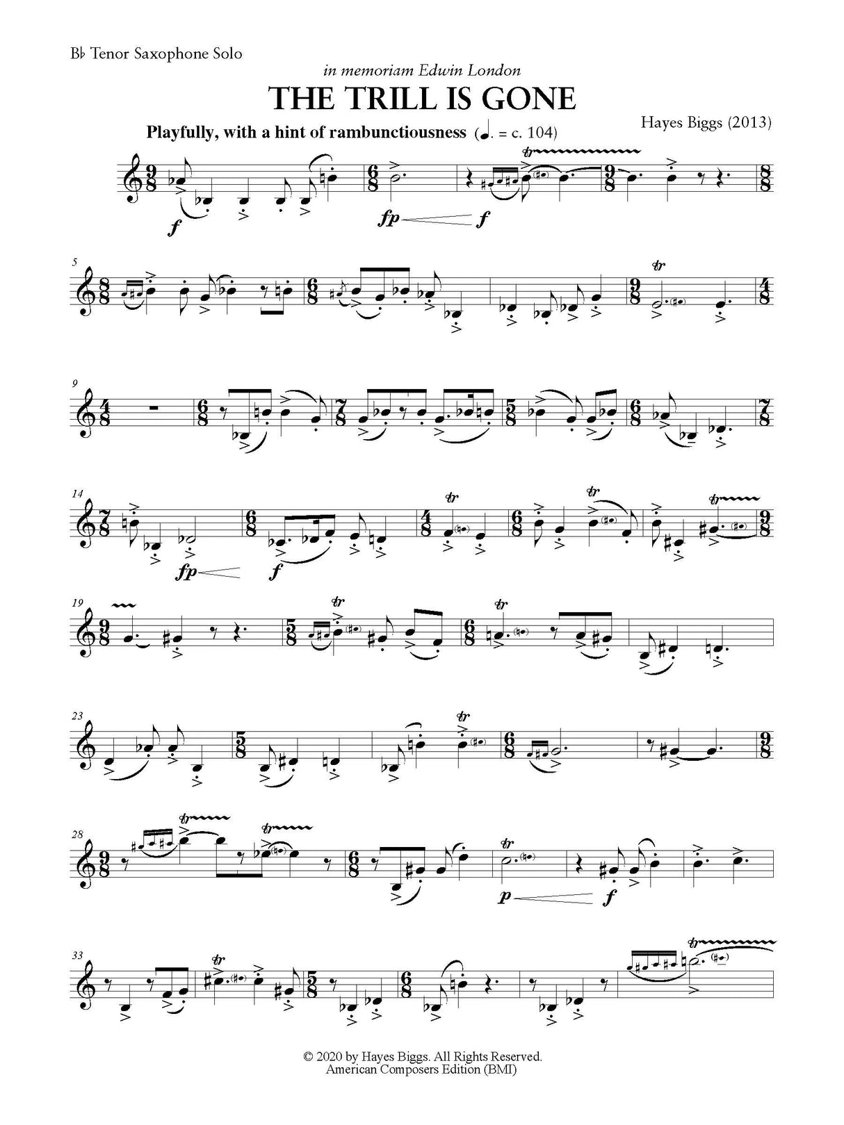 H. Biggs: The Trill is Gone