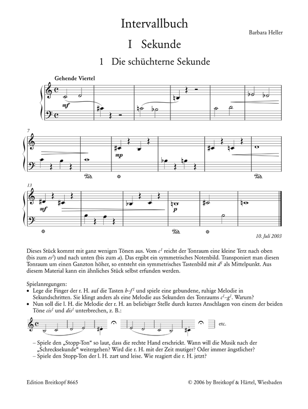 B. Heller: Intervallbuch for Piano
