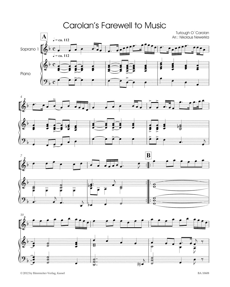 O'Carolan: The Music of an Irish Harper (arr. for recorder and piano)