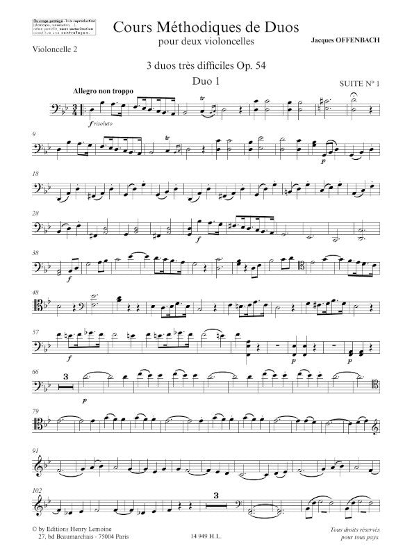 Offenbach: Duos for 2 Cellos, Op. 54