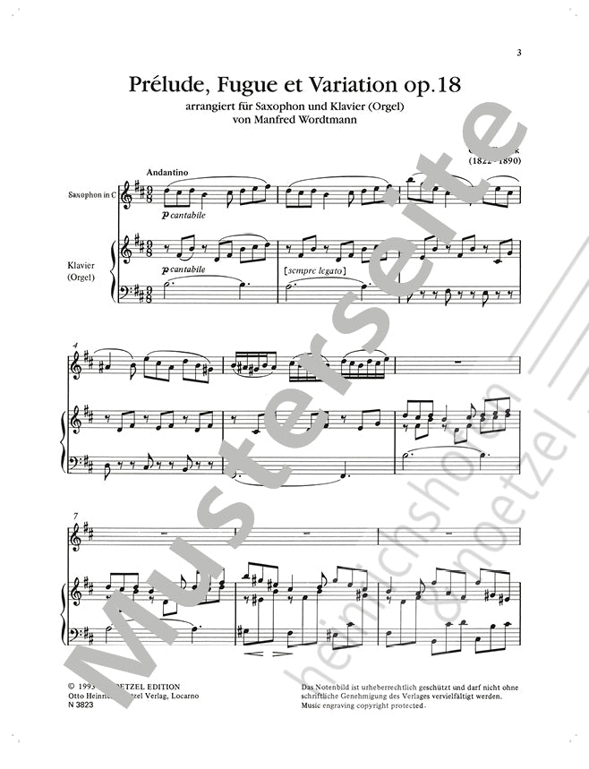 Franck: Prélude, Fugue et Variation, Op. 18 (arr. for saxophone & piano)