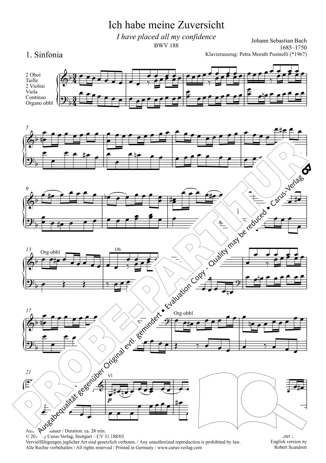 Bach: Ich habe meine Zuversicht, BWV 188