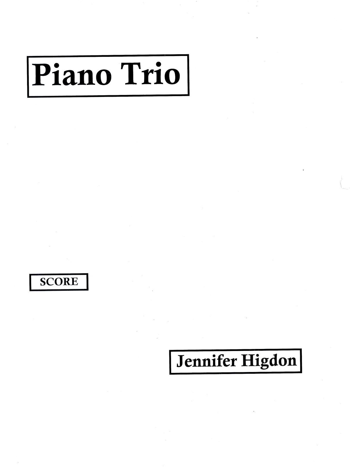 Higdon: Piano Trio