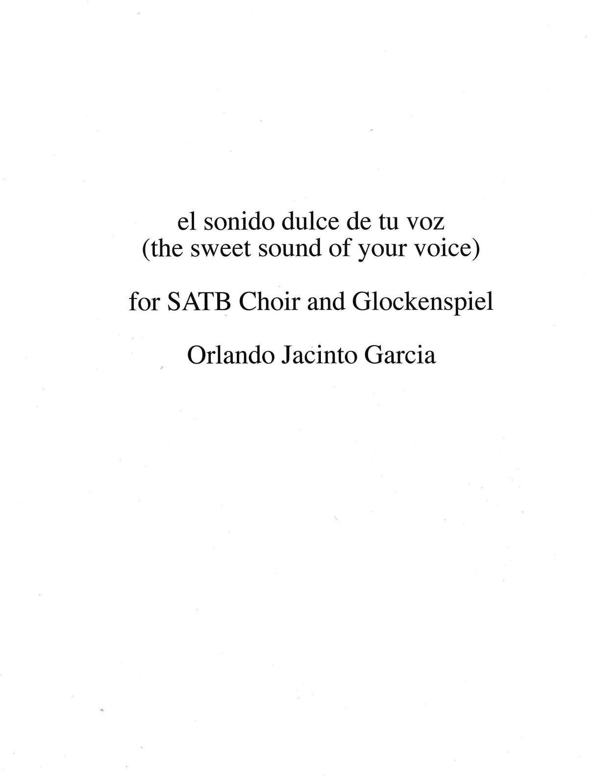 García: El Sonido Dulce De Tu Voz