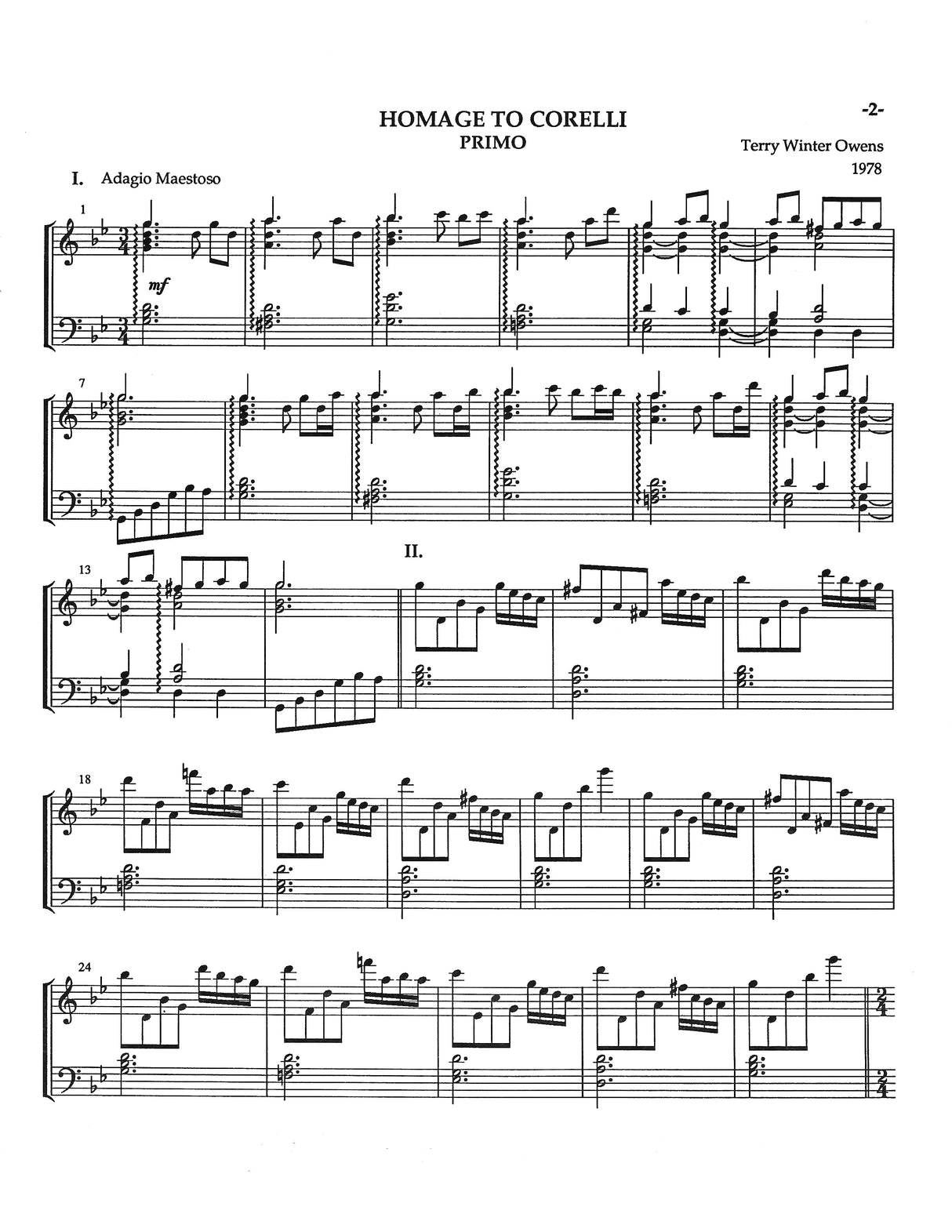 T.W. Owens: Homage to Corelli