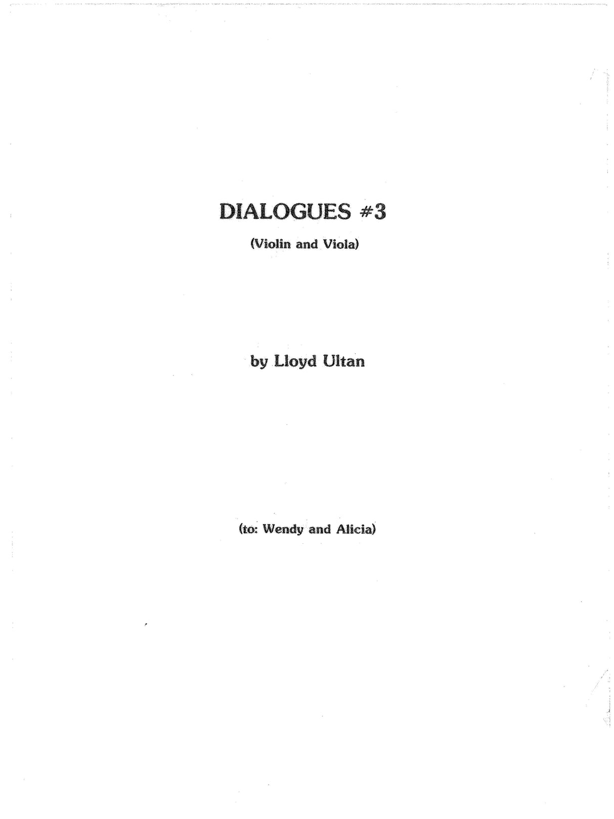 Ultan: Dialogues No. 3
