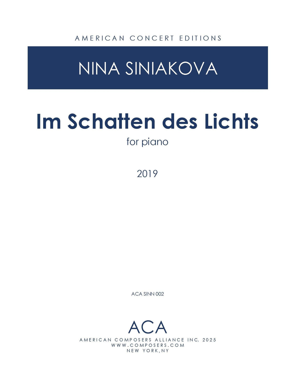 Siniakova: Im Schatten des Lichts