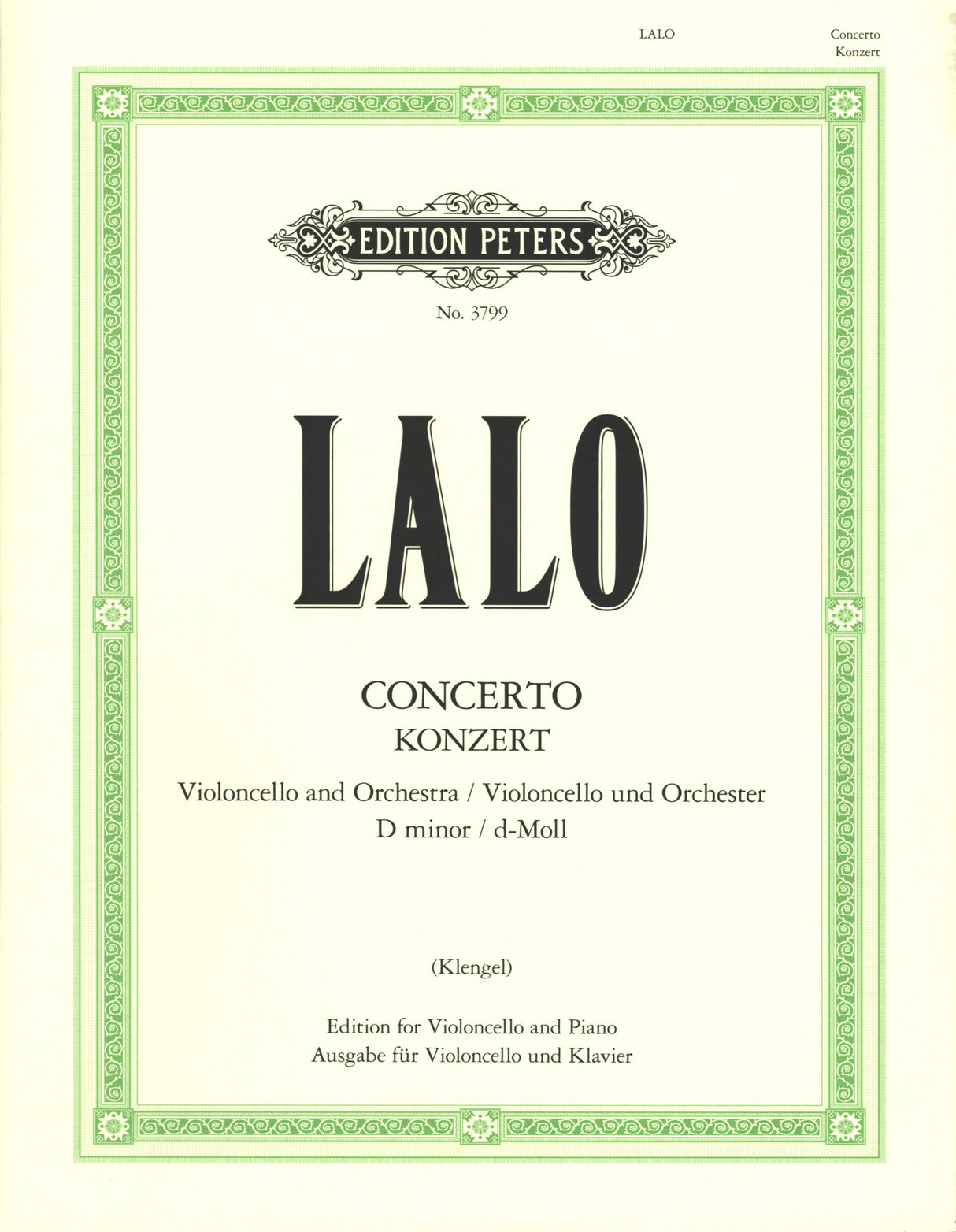Lalo: Cello Concerto in D Minor