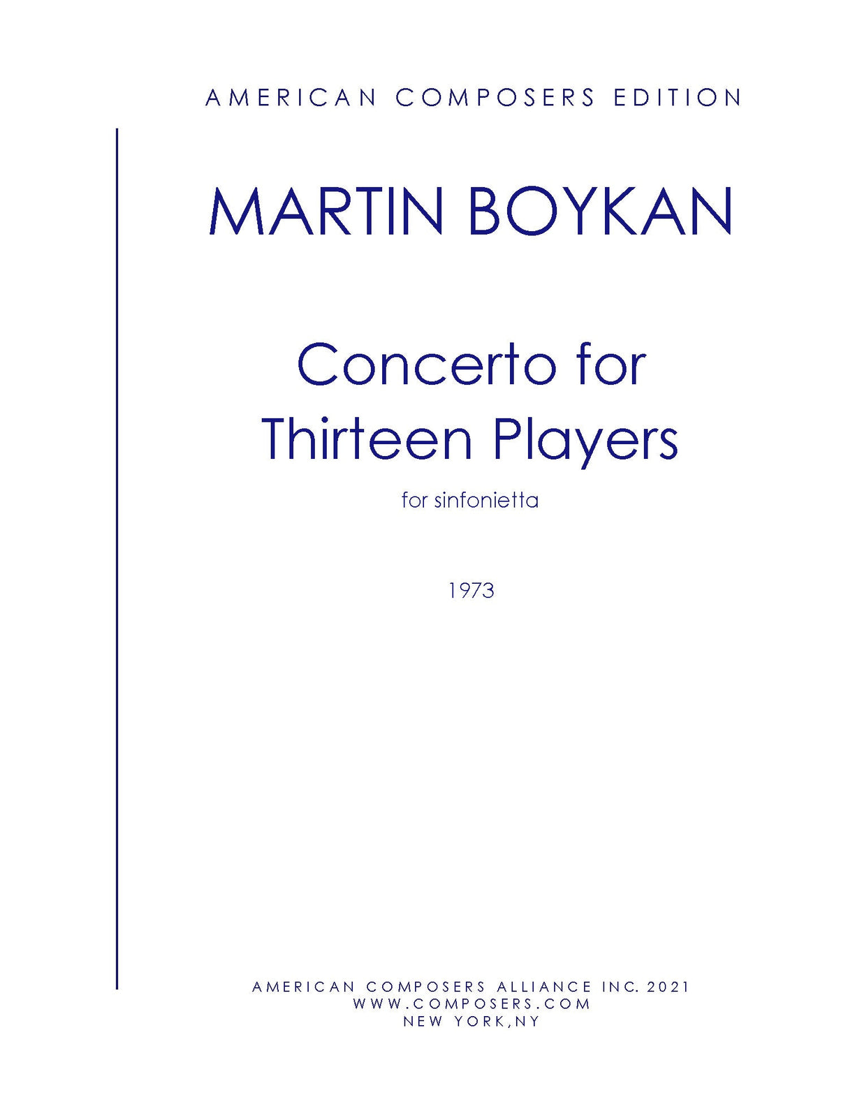 Boykan: Concerto for 13 Players