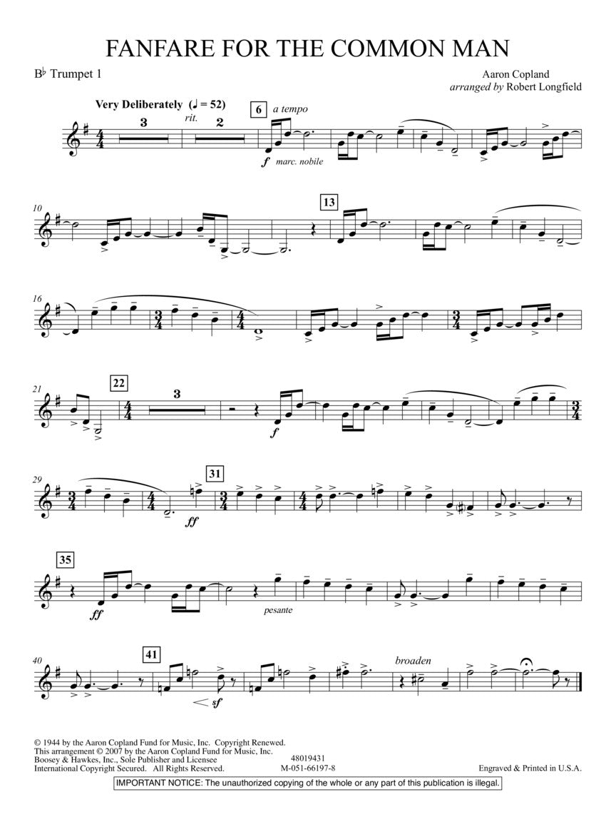 Copland: Fanfare for the Common Man (arr. for band)