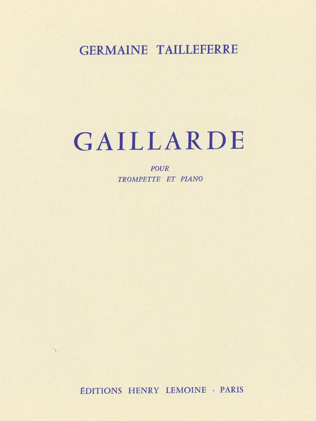Tailleferre: Gaillarde