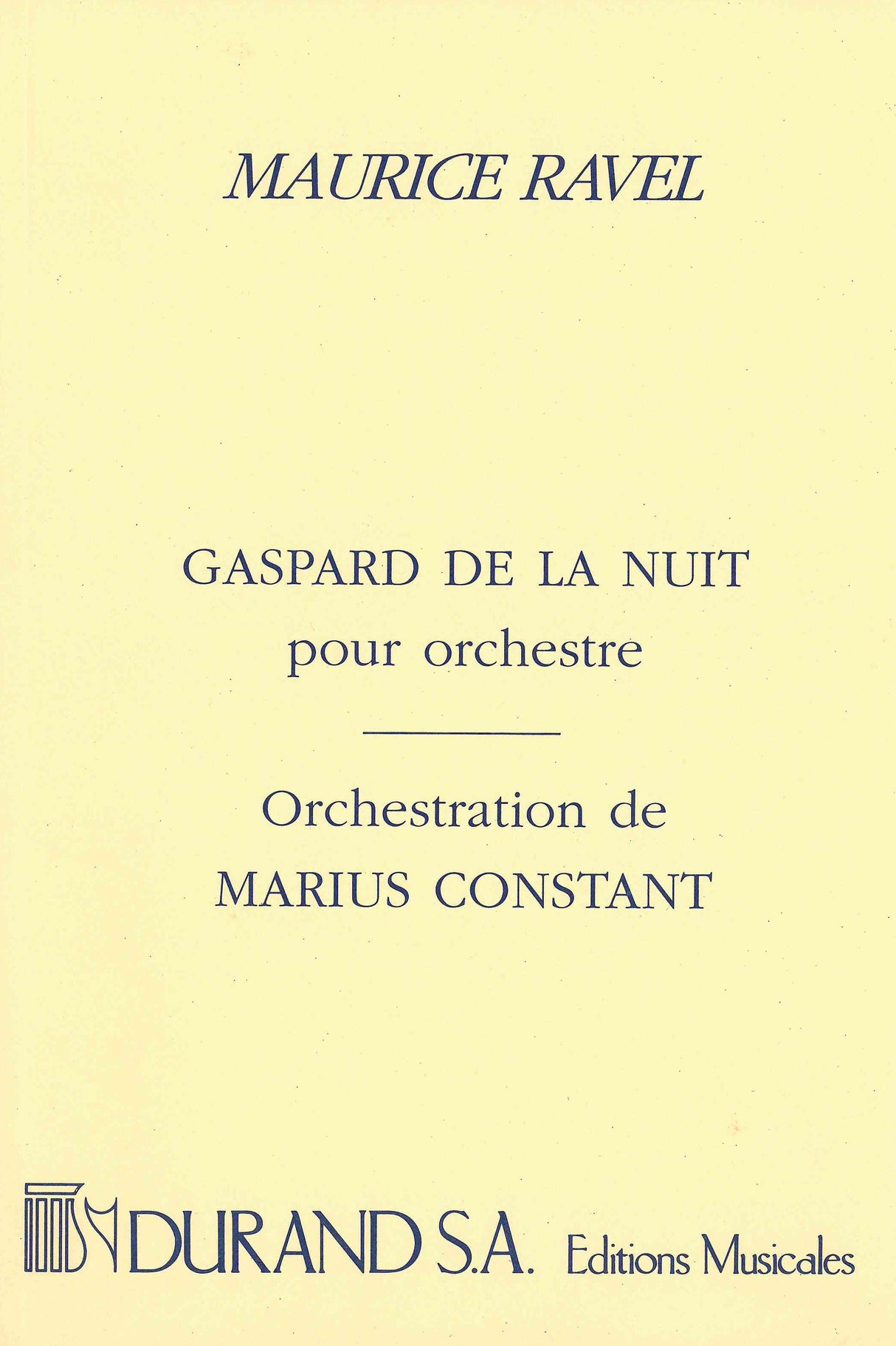 Ravel: Gaspard de la Nuit (arr. for orchestra)