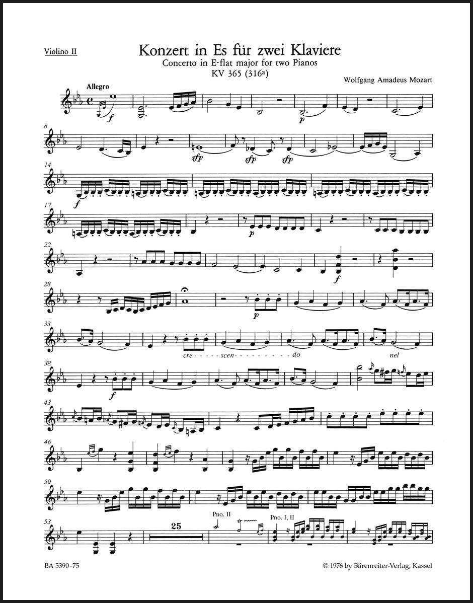 Mozart: Concerto for Two Pianos No. 10 in E-flat Major, K. 365 (316a)