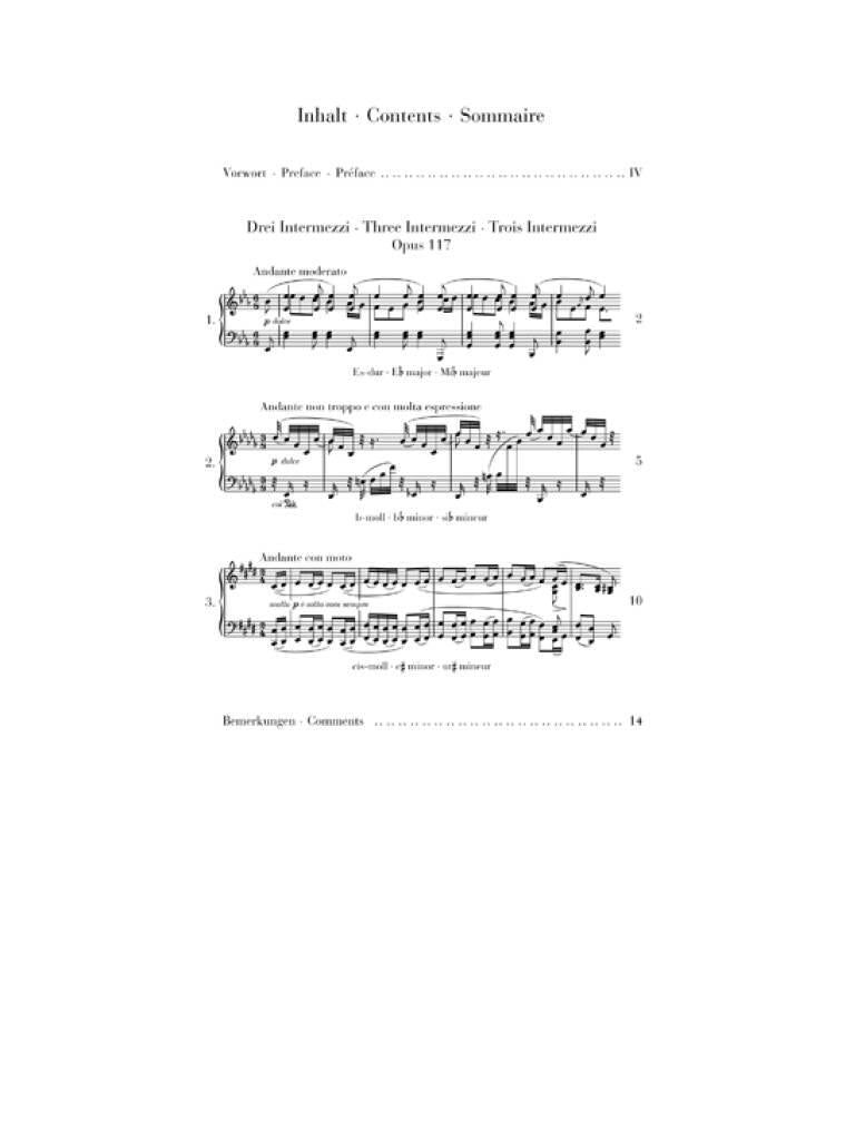 Brahms: 3 Intermezzi, Op. 117