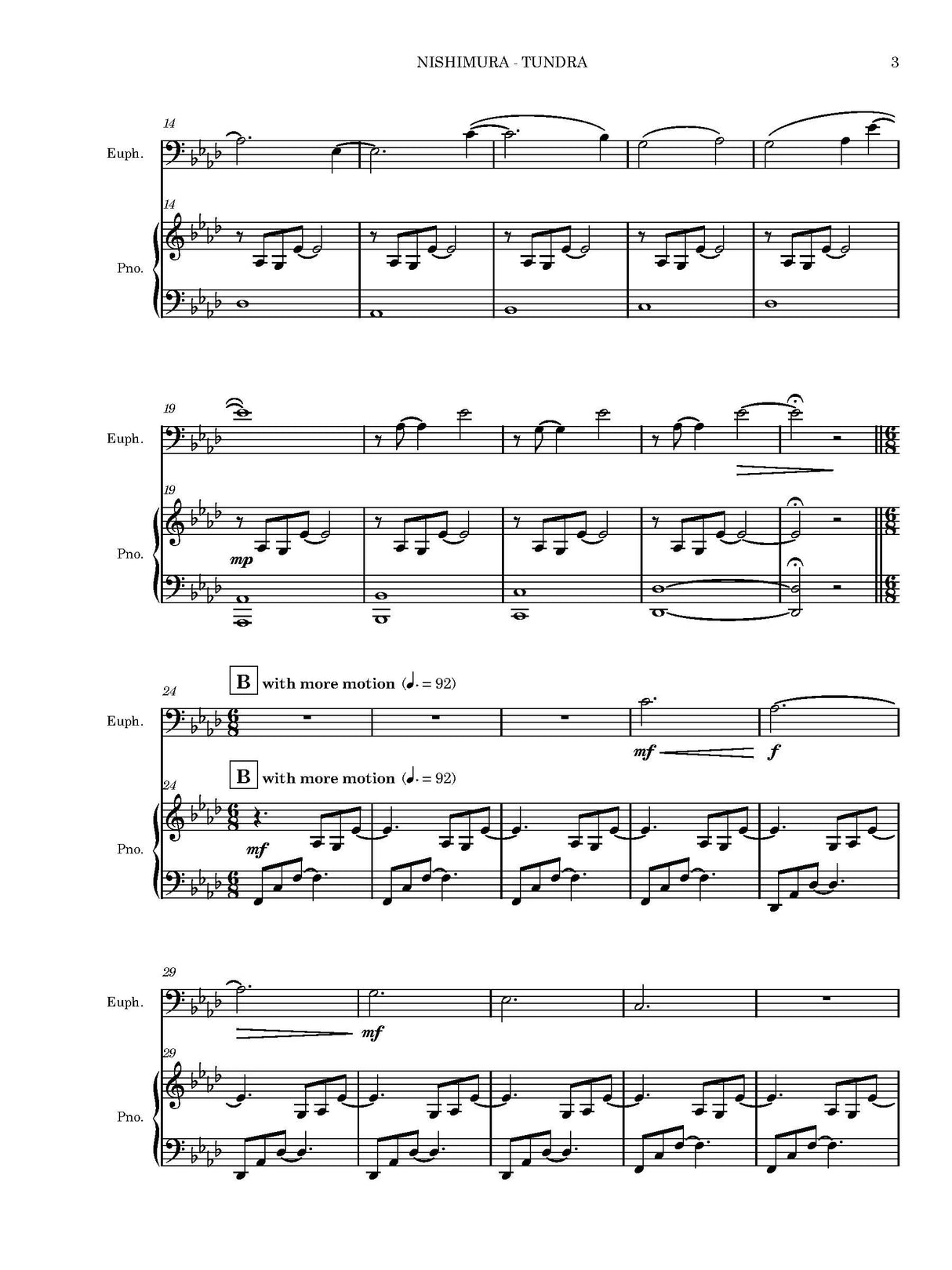 Nishimura: Tundra (Version for Euphonium & Piano)