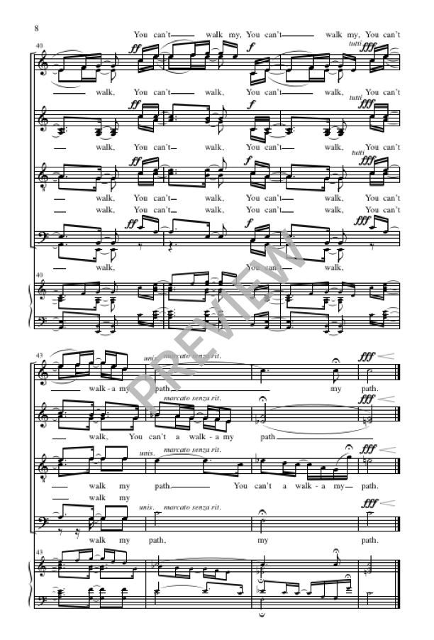 Sinner, You Can't Walk My Path (arr. for SATB)