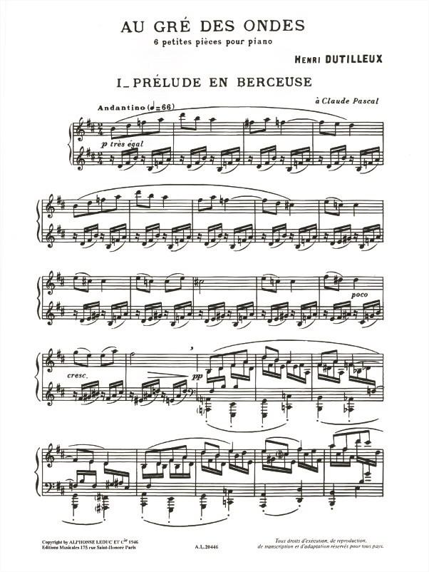 Dutilleux: Au gré des ondes