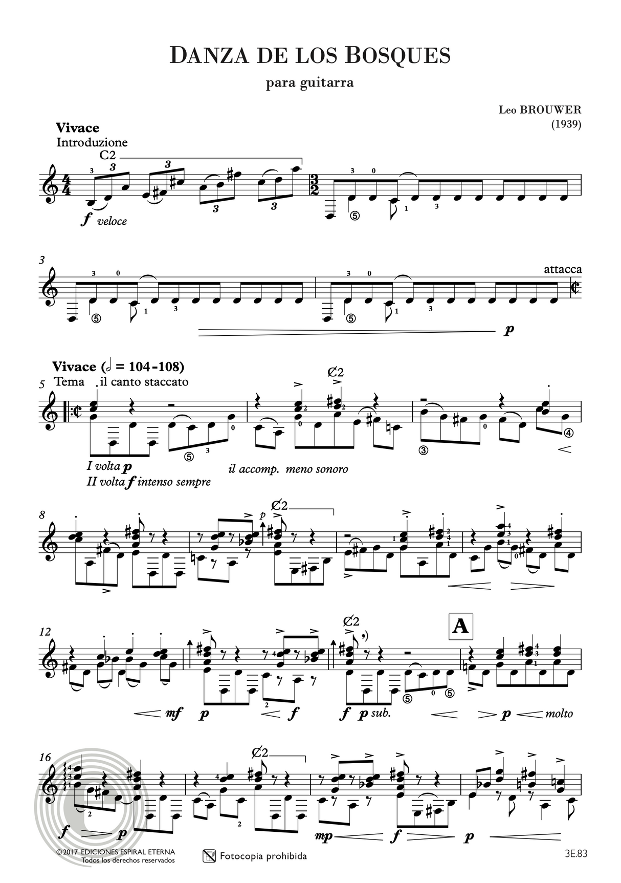 Brouwer: Danza de los Bosques