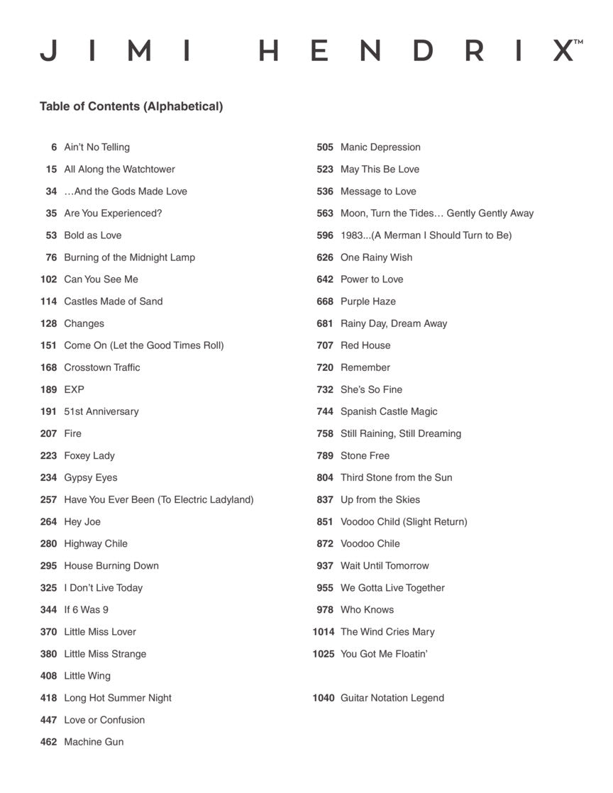 Jimi Hendrix - The Complete Scores