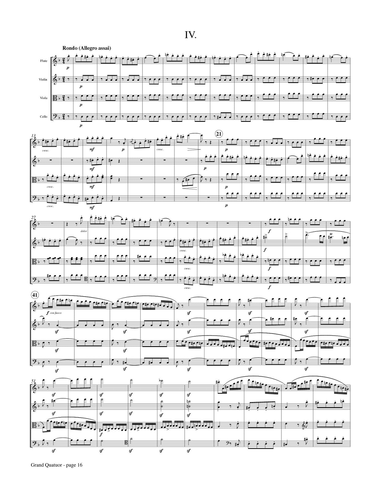 Kuhlau: Grand Quatour in D Minor, Op. 103 (arr. for flute & string trio)