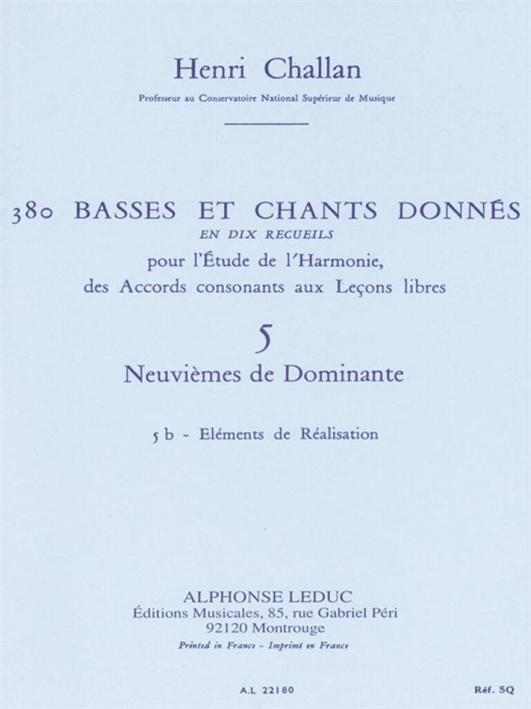 Challan: Basses et Chants Donnés - 5b (Neuviémes de dominantes)