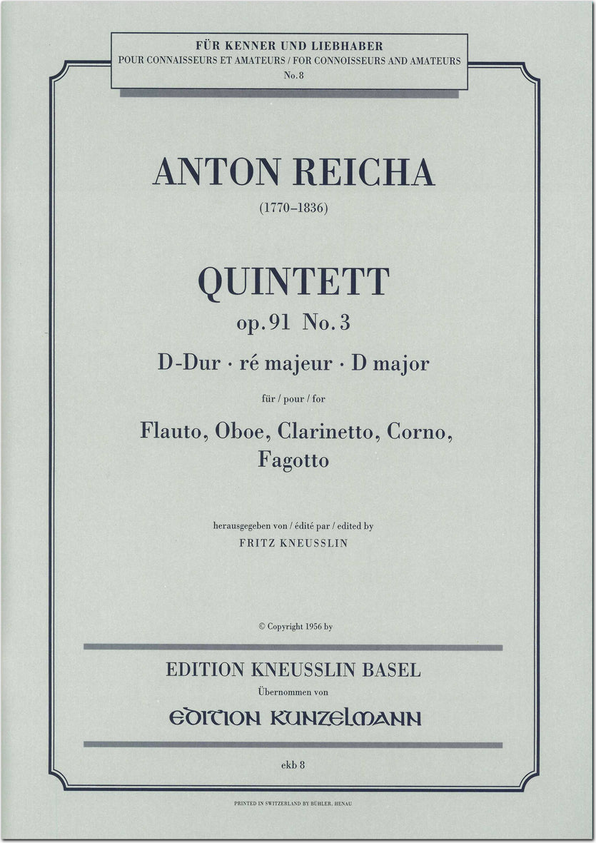 Reicha: Wind Quintet in D Major, Op. 91, No. 3