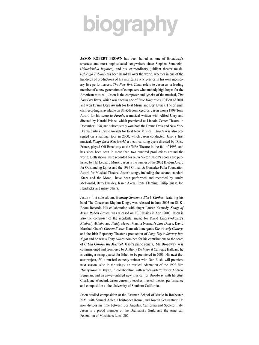 The Jason Robert Brown Collection