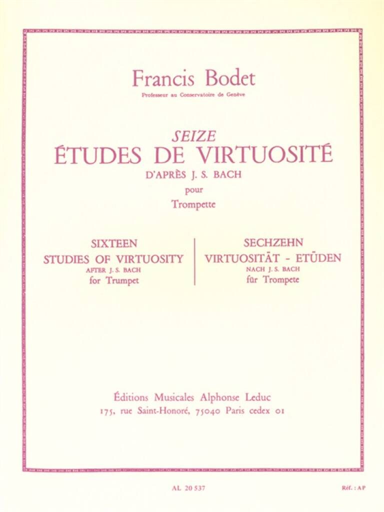 Bodet: 16 Etudes de virtuosite d'apres Bach