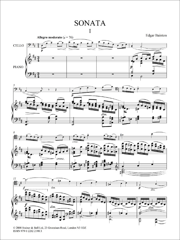 Bainton: Cello Sonata