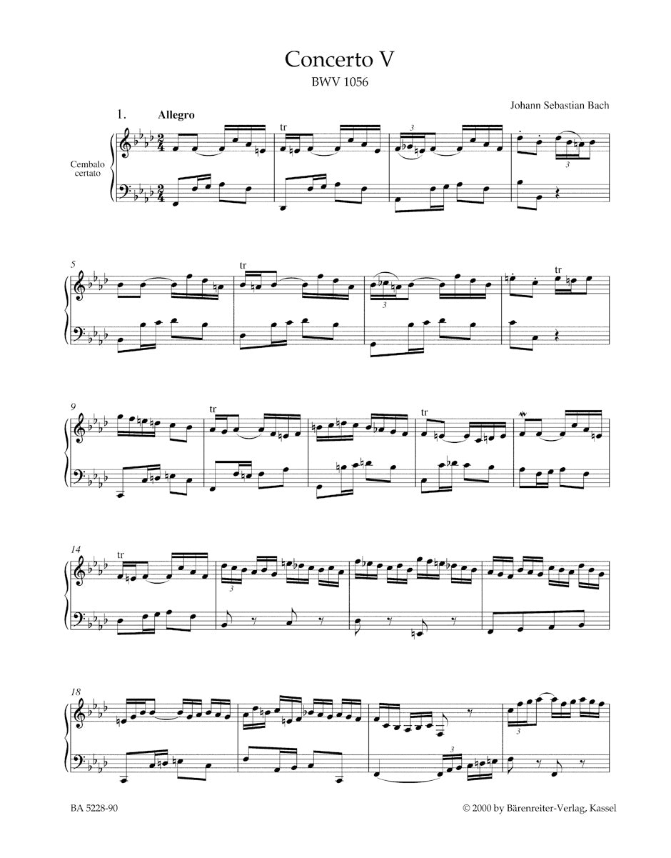 Bach: Harpsichord Concerto No. 5 in F Minor, BWV 1056