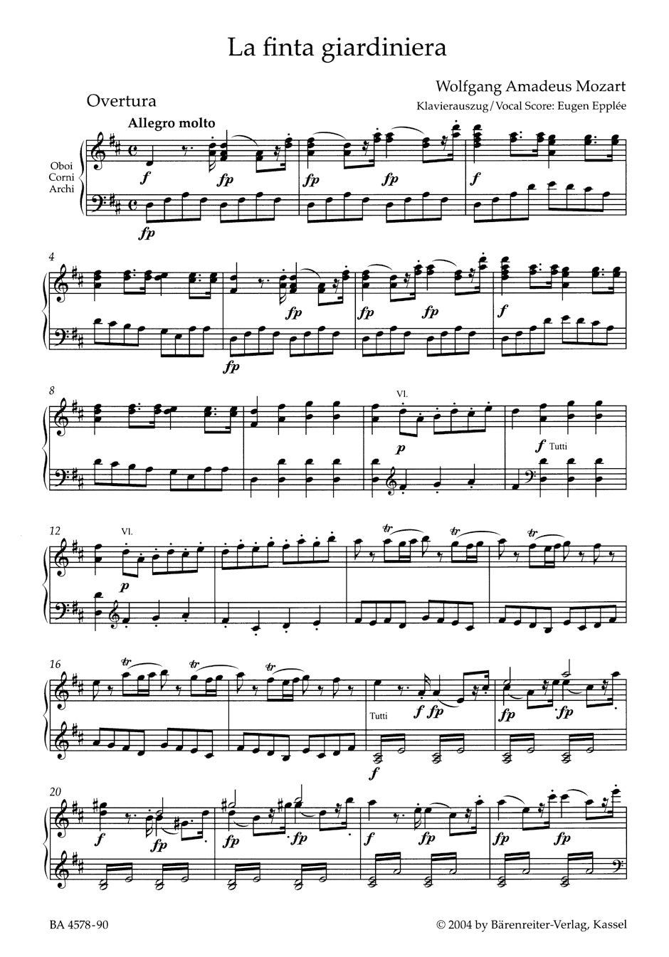 Mozart: La finta giardiniera, K. 196