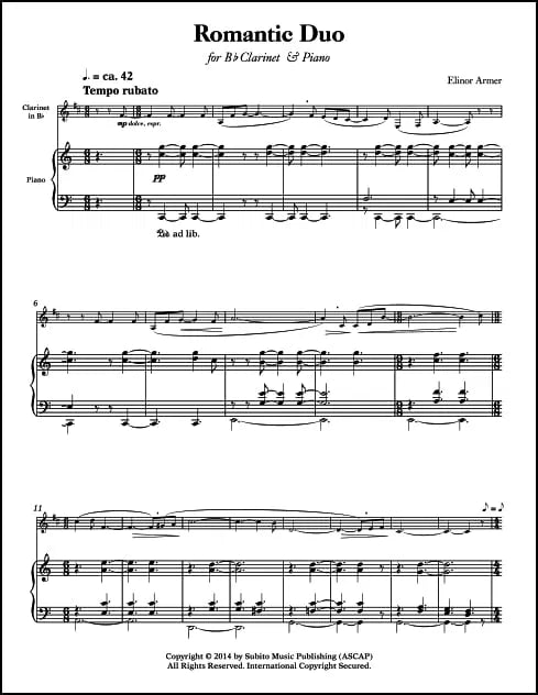 Armer: Romantic Duo (arr. for clarinet & piano)