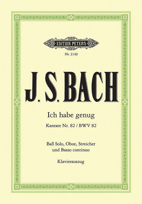 Bach: Ich habe genug, BWV 82 (version for Bass)