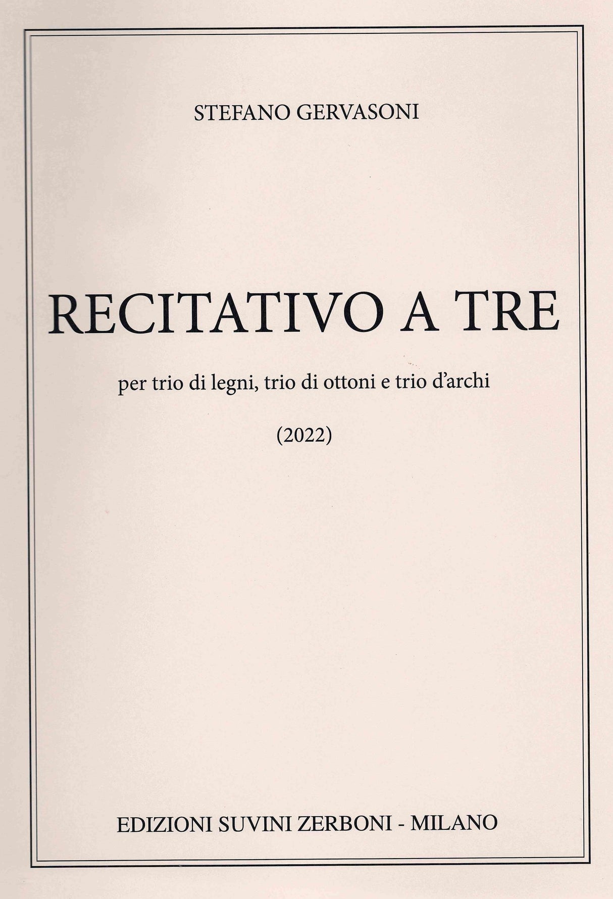Gervasoni: Recitativo a tre