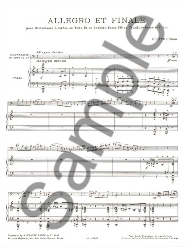Bozza: Allegro and Finale