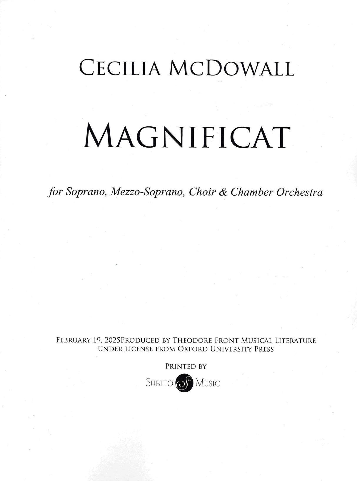 McDowall: Magnificat