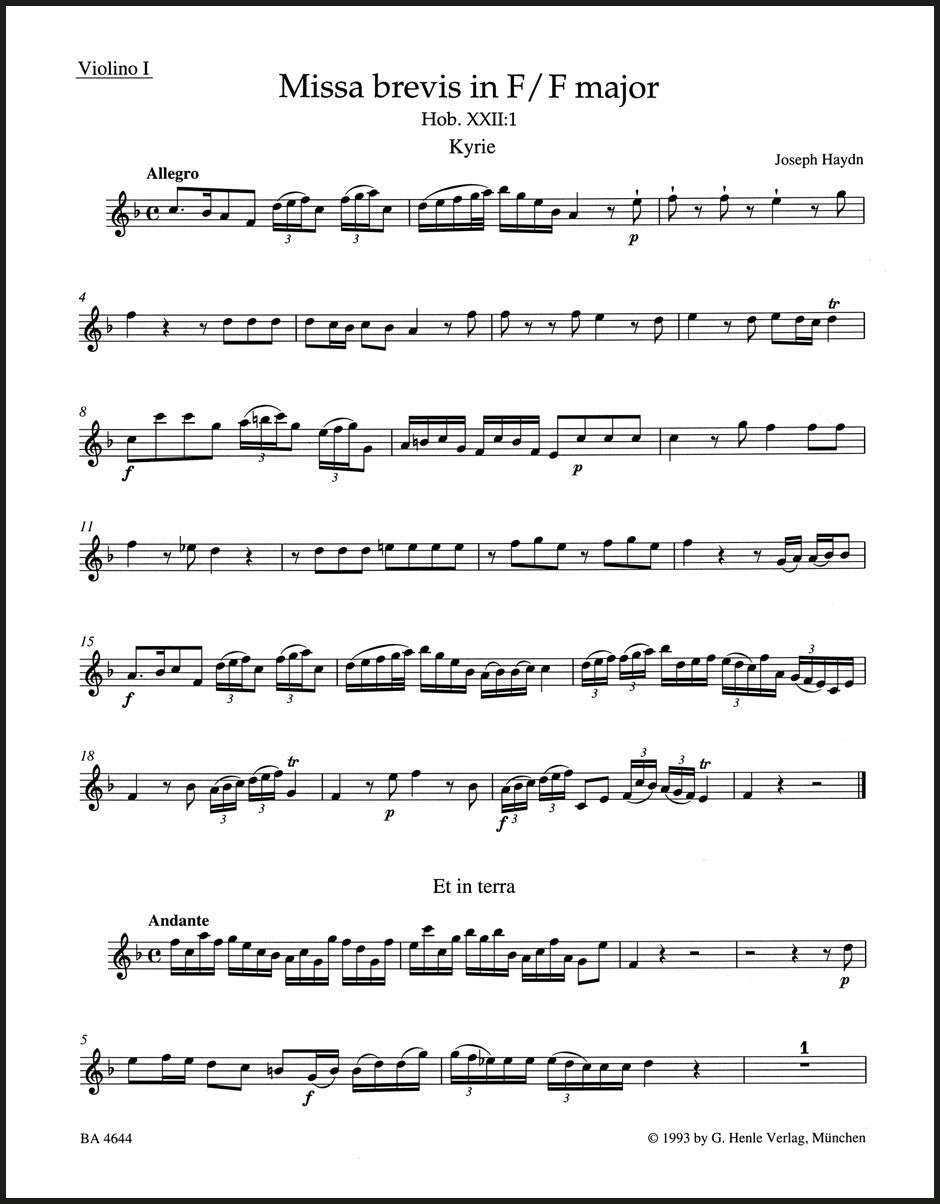 Haydn: Missa brevis in F Major, Hob. XXII:1