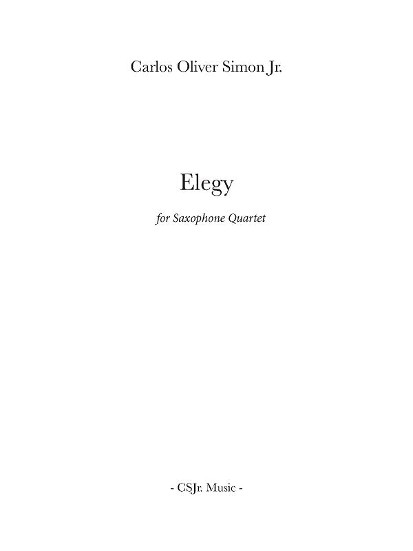 Simon: Elegy: A Cry from the Grave (Version for Sax Quartet)