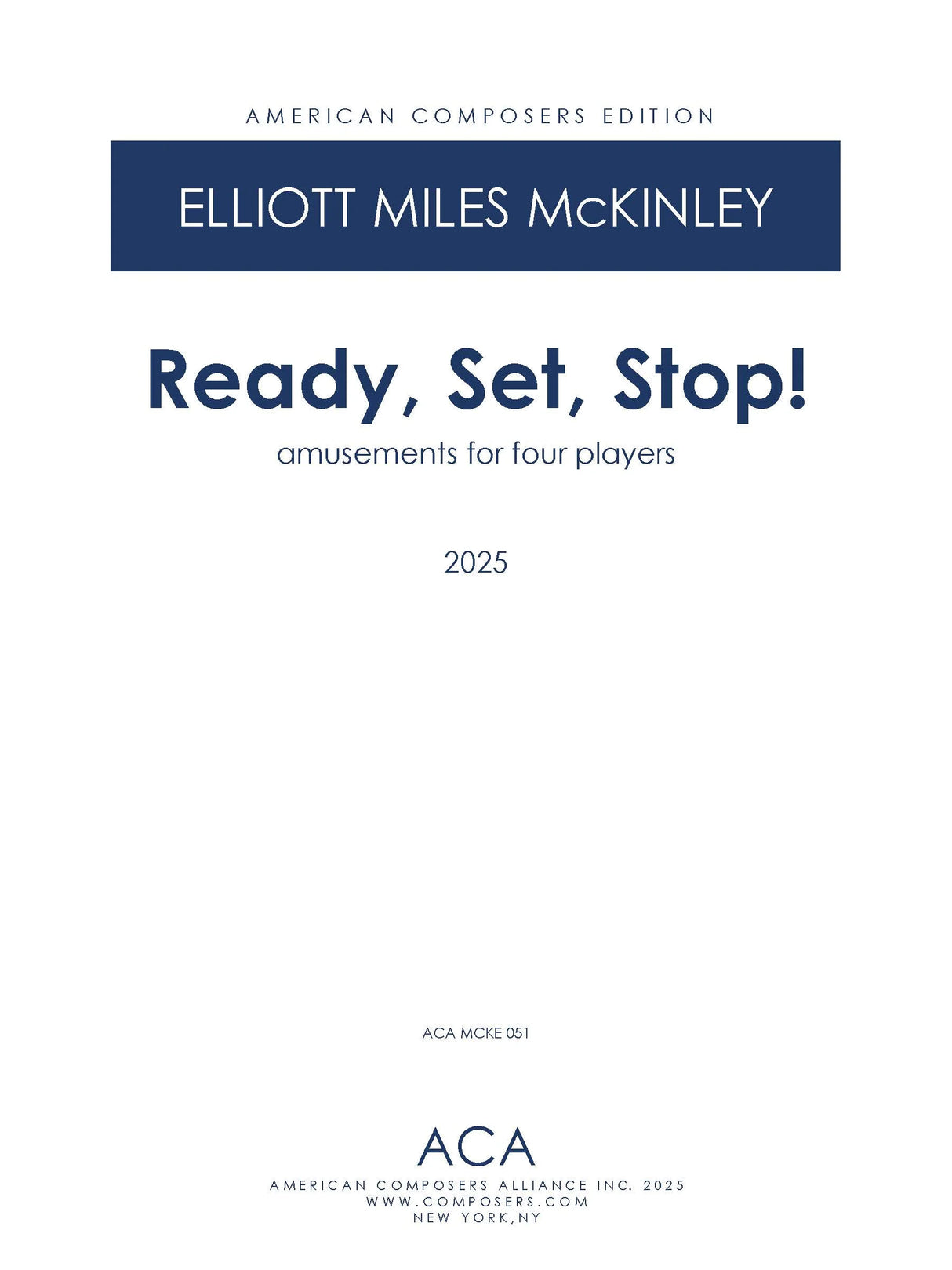 E.M. McKinley: Ready, Set, Stop!