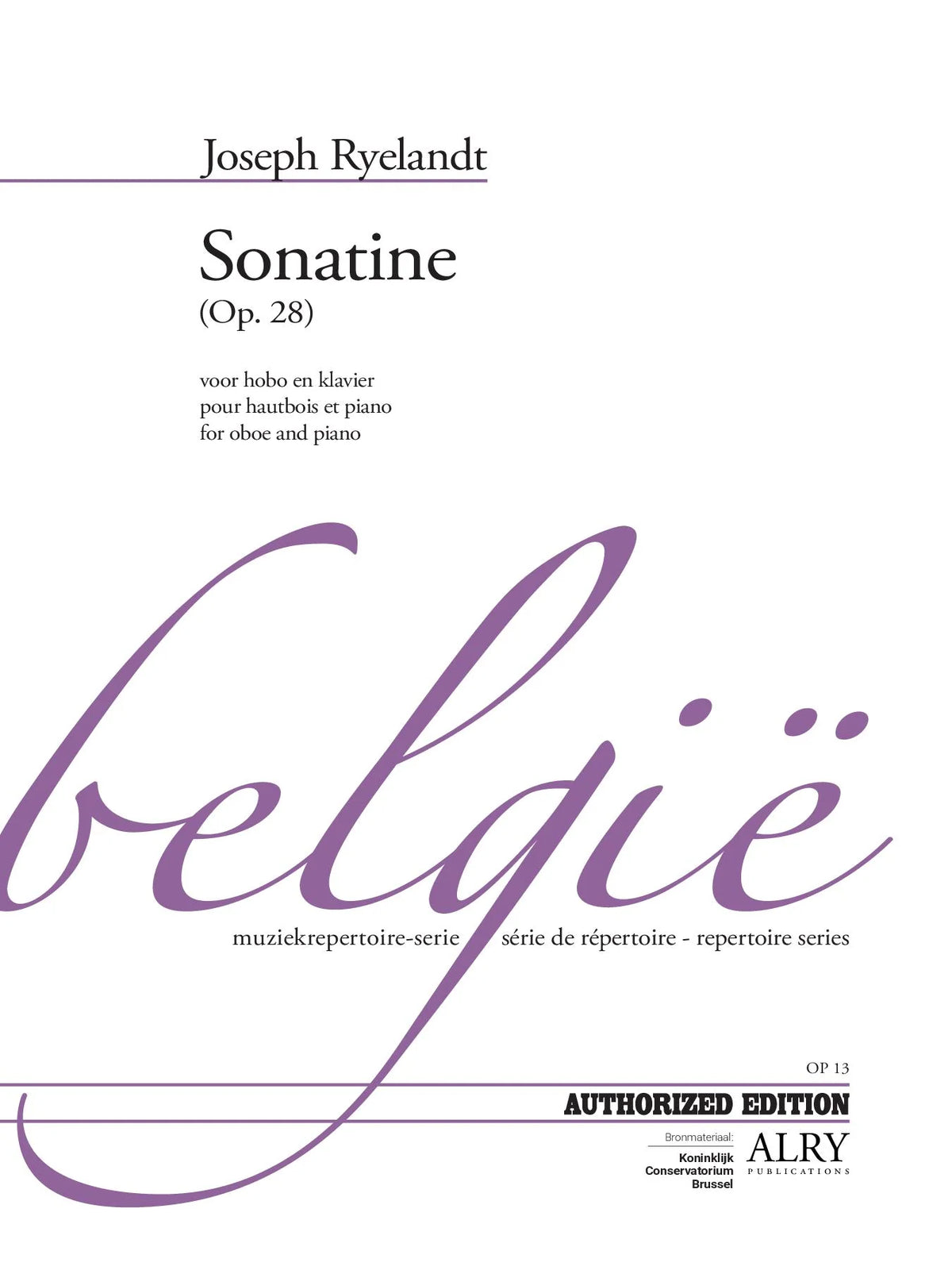 Ryelandt: Oboe Sonatina, Op. 28