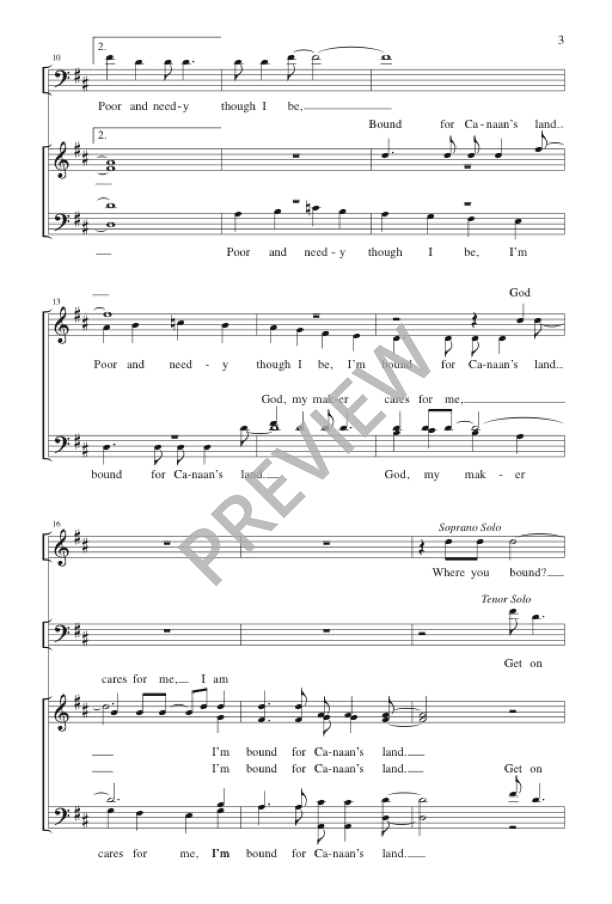 Bound for Canaan's Land (arr. for SATB)