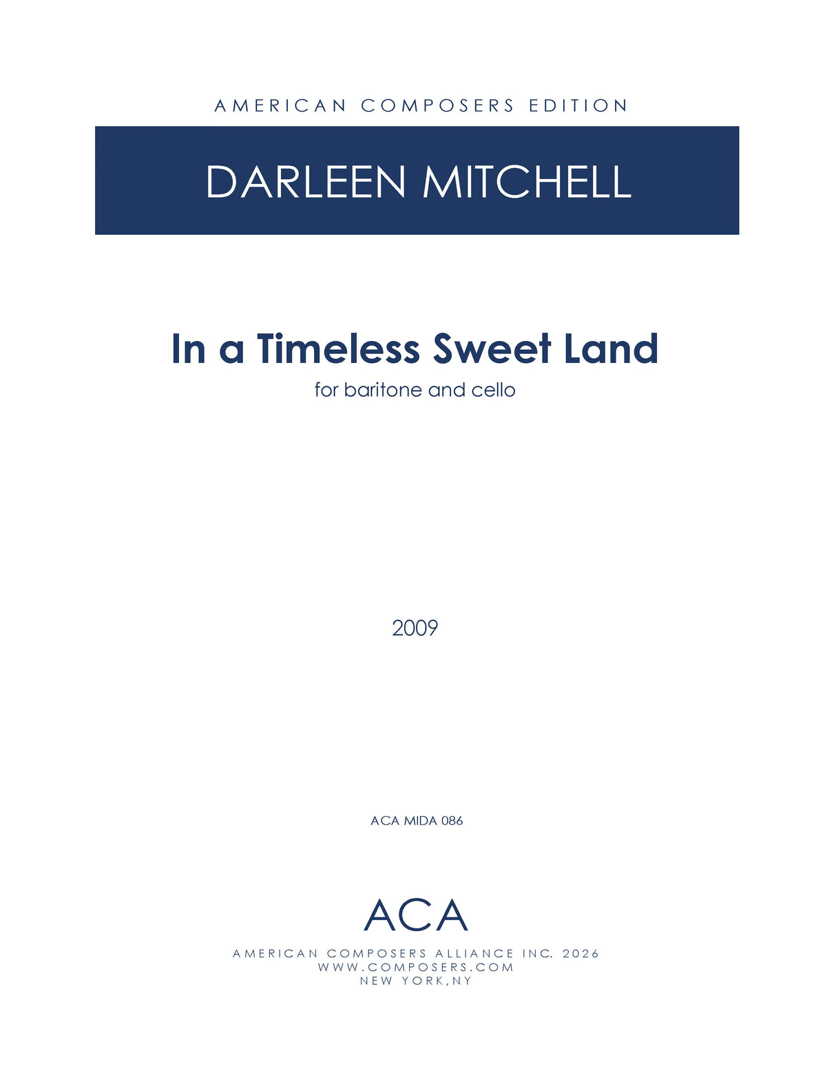 Mitchell: In A Timeless Sweet Land