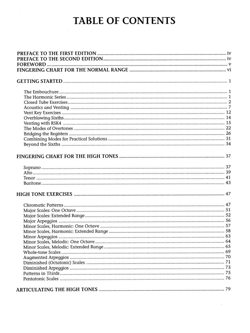 Rousseau: Saxophone High Tones