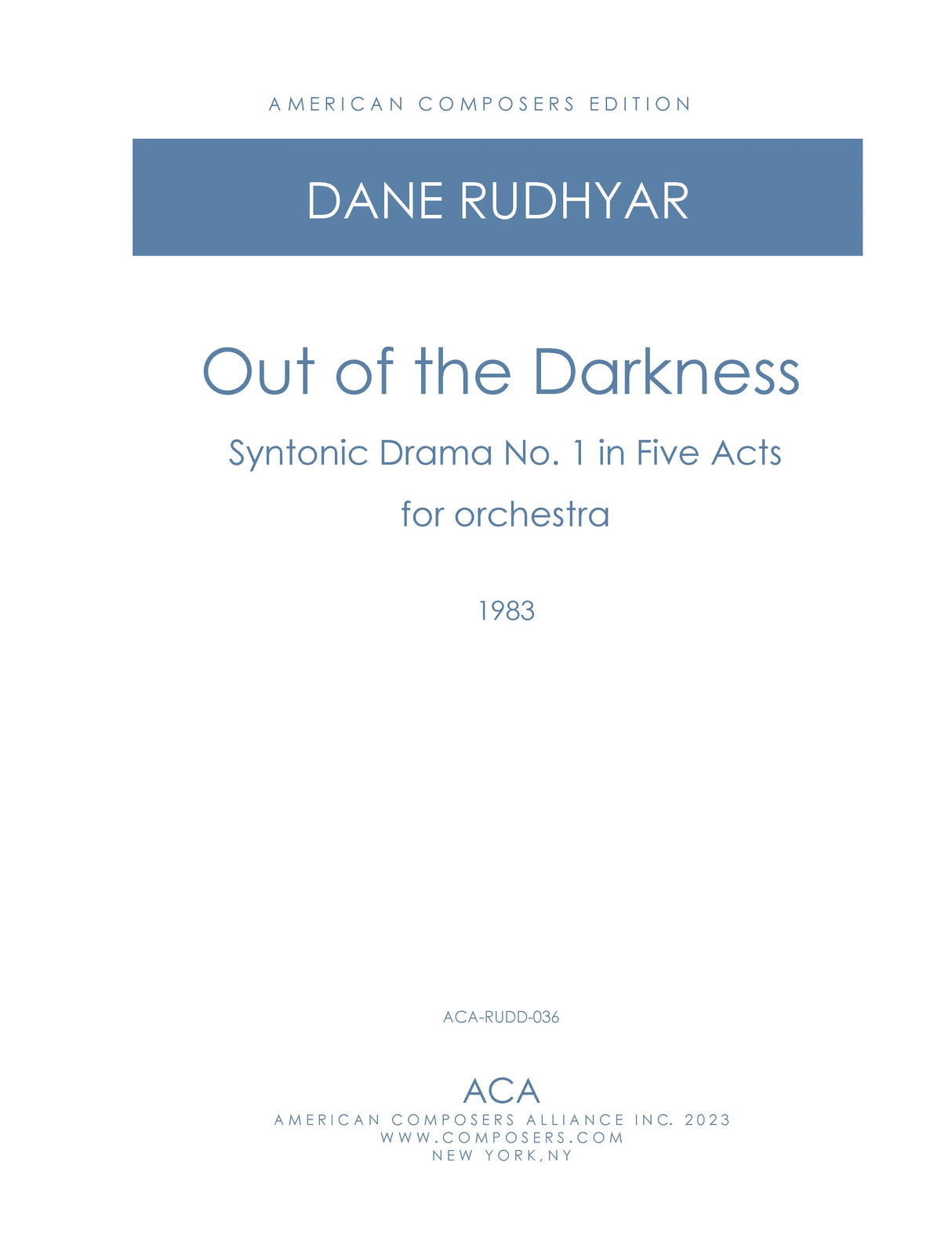 Rudhyar: Out of The Darkness